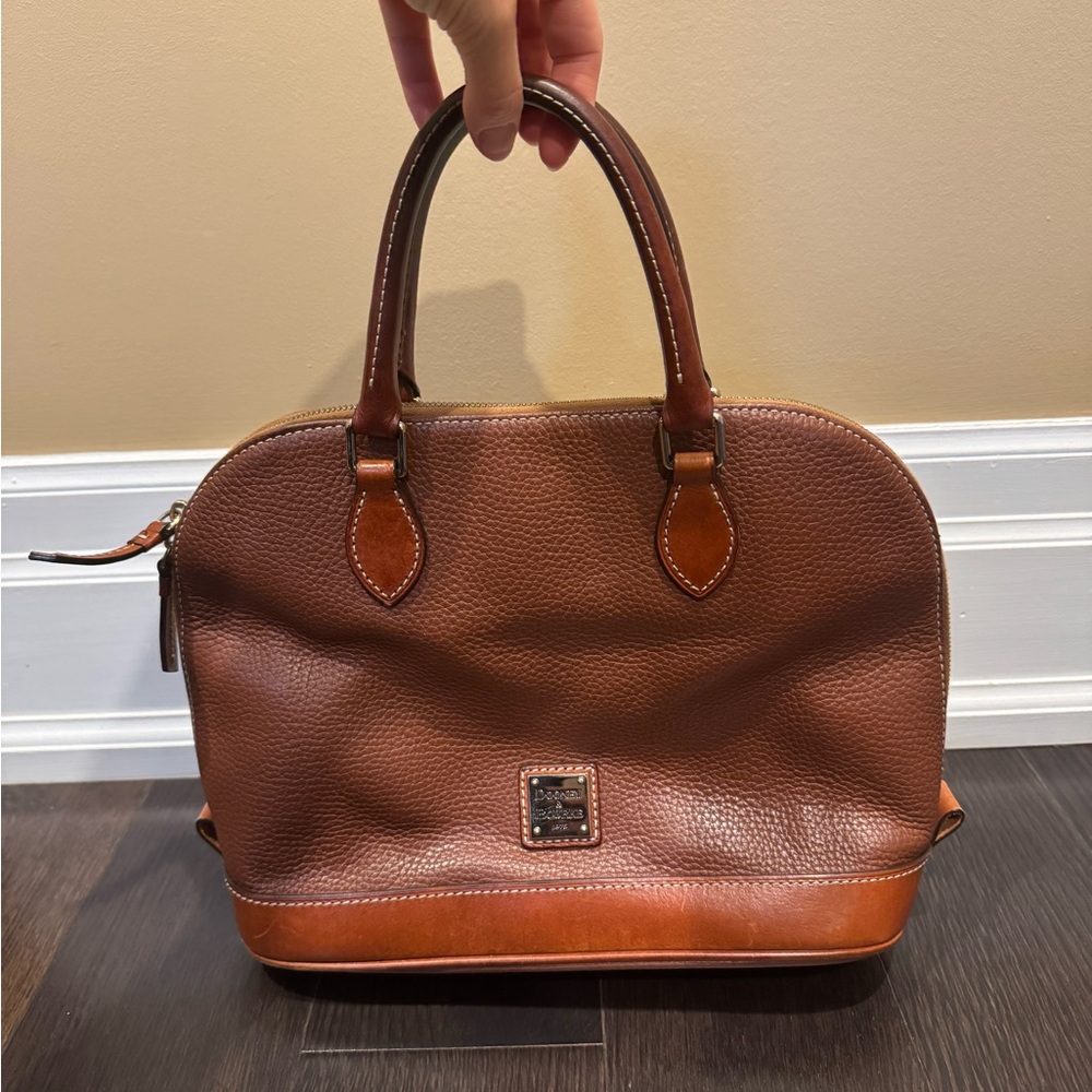 Dooney & Bourke Tan/Brown Leather Satchel